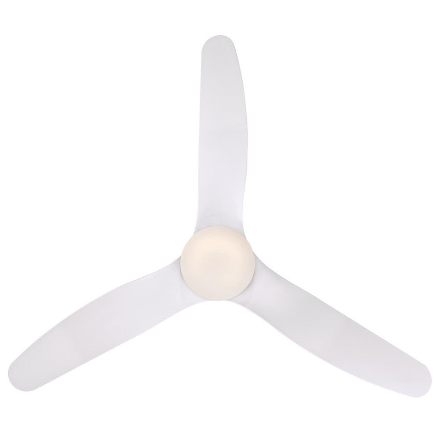 Westinghouse Carla 46in 3-Blade Ceiling Fan | Contemporary White and Opal Frosted Glass | Bedroom & Living Room | 1190 Lumens, 3000K | Model 7225100