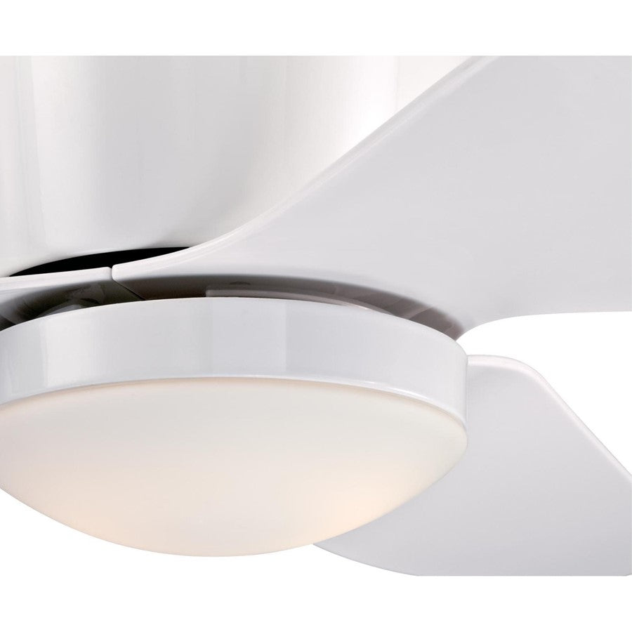 Westinghouse Carla 46in 3-Blade Ceiling Fan | Contemporary White and Opal Frosted Glass | Bedroom & Living Room | 1190 Lumens, 3000K | Model 7225100