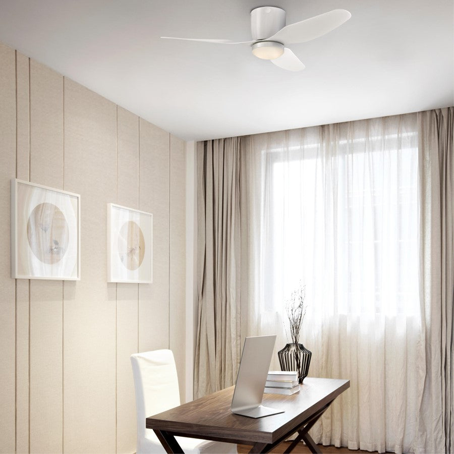 Westinghouse Carla 46in 3-Blade Ceiling Fan | Contemporary White and Opal Frosted Glass | Bedroom & Living Room | 1190 Lumens, 3000K | Model 7225100