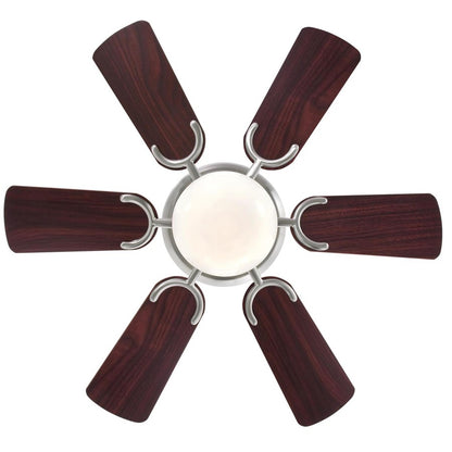 Westinghouse Petite 30in 6-Blade Ceiling Fan | Traditional Brushed Nickel and Opal Glass | Small Bedroom & Office | 800 Lumens, 3000K | Model 7230700