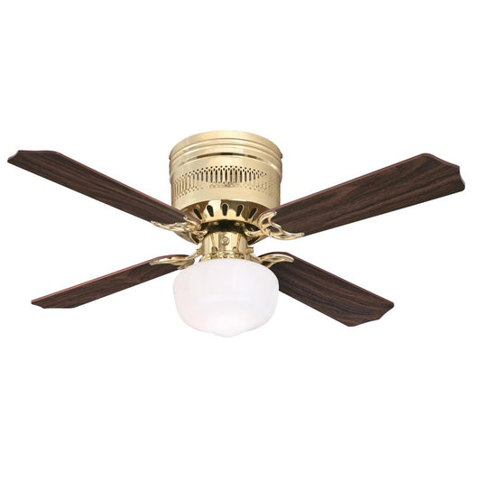 Westinghouse Casanova Supreme 42in 4-Blade Ceiling Fan | Traditional Polished Brass and Opal Glass | Small Living Room & Bedroom | Model 7231000