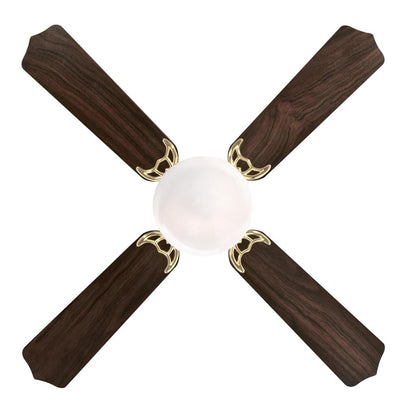 Westinghouse Casanova Supreme 4Bld 42" Fan, LED Light, Brass/Walnut