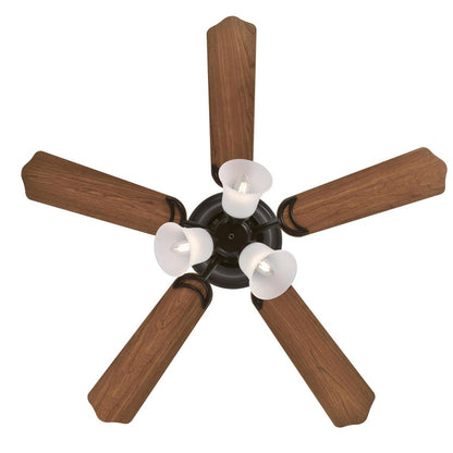 Westinghouse Contempra Trio 42in 5-Blade Ceiling Fan | Traditional Oil Rubbed Bronze and Frosted Glass | Small Bedroom & Office | Model 7231300