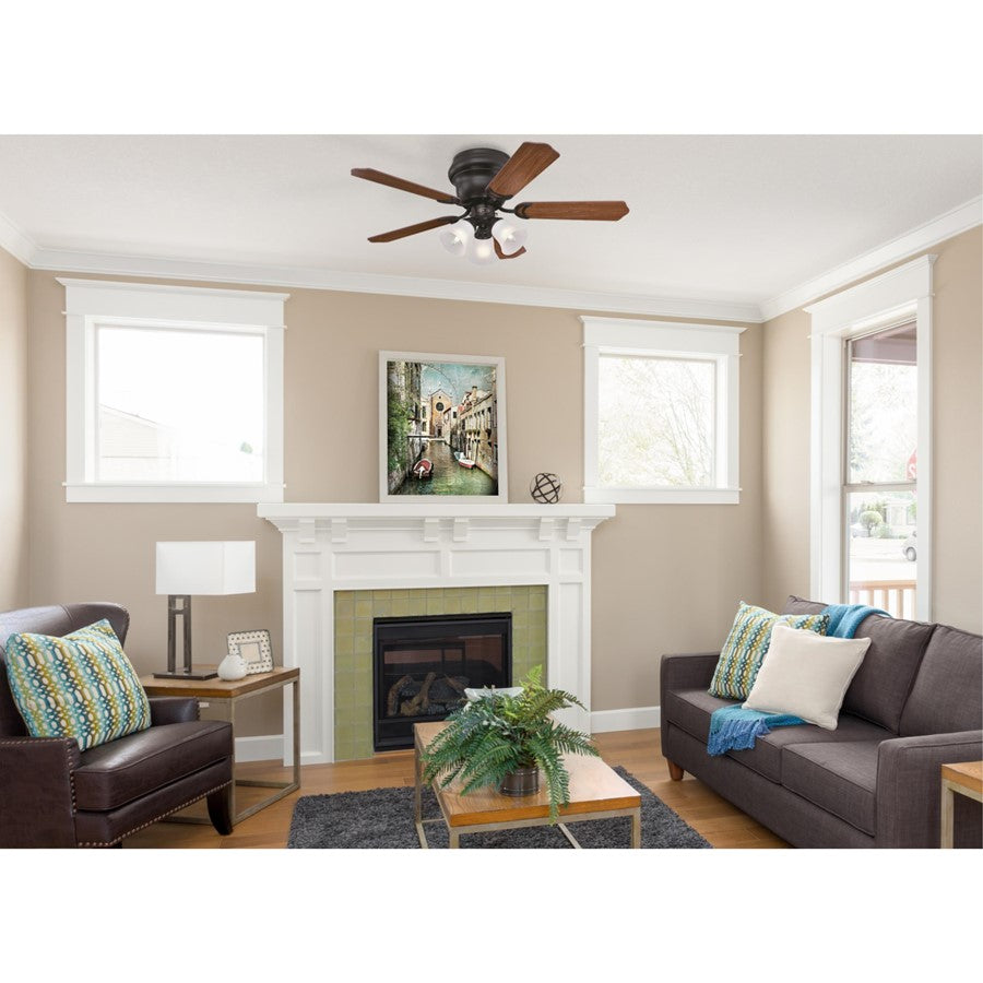 Westinghouse Contempra Trio 42in 5-Blade Ceiling Fan | Traditional Oil Rubbed Bronze and Frosted Glass | Small Bedroom & Office | Model 7231300