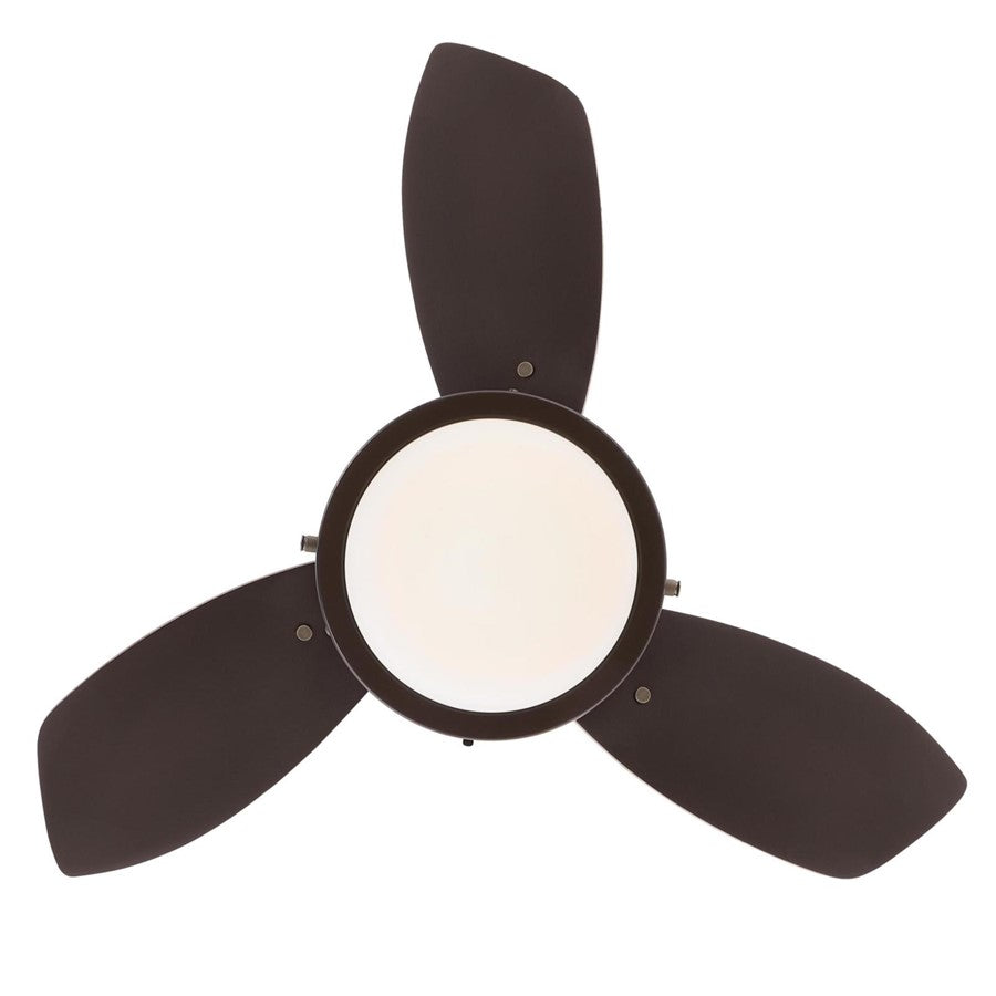 Westinghouse Wengue 30in 3-Blade LED Ceiling Fan | Contemporary Espresso and Dark Cherry MDF Blades | Small Bedroom & Office | Model 7233000