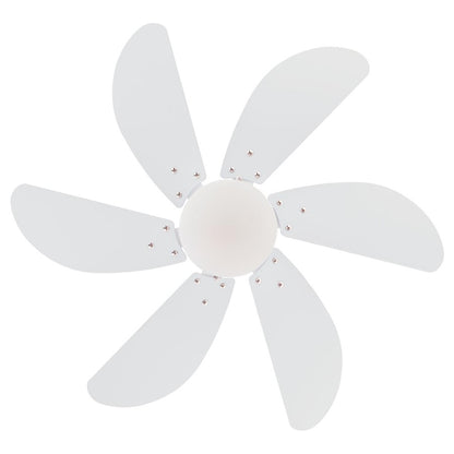 Westinghouse Turbo Swirl 30in 6-Blade Ceiling Fan | Contemporary White and Opal Frosted Glass | Small Bedrooms & Home Offices | Model 7234400