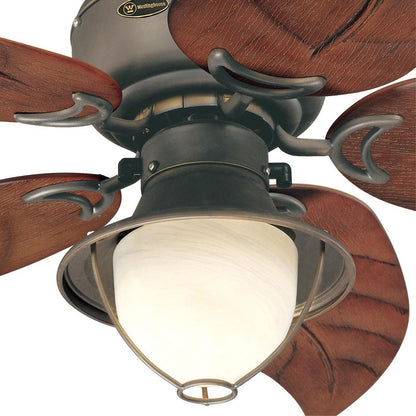 Westinghouse Oasis 48in 5-Blade Ceiling Fan | Rustic Oil Rubbed Bronze and Mahogany ABS | Covered Patios & Large Living Rooms | Model 7236200