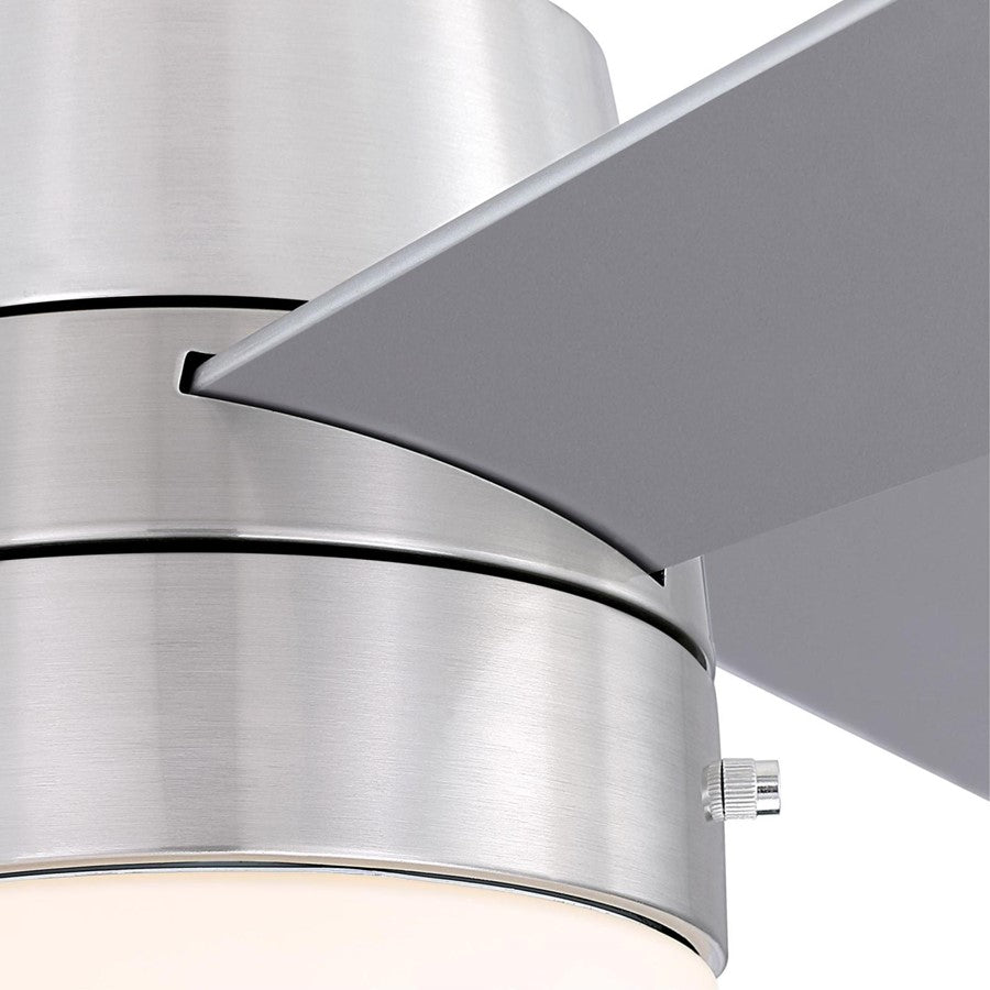 Westinghouse Brinley 52in 3-Blade Ceiling Fan | Contemporary Brushed Nickel and Reversible Silver/Gray Teak | Large Living Rooms & | Model 7304900