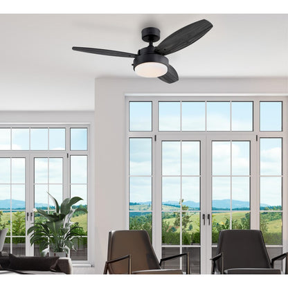 Westinghouse Alloy 42in 3-Blade Ceiling Fan | Contemporary Matte Black and Charcoal MDF Blades | Small Rooms up to 100 sq ft | Model 7305000