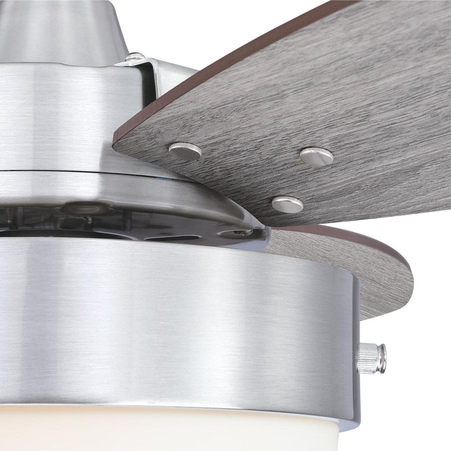 Westinghouse Alloy 42in 3-Blade Ceiling Fan | Contemporary Brushed Nickel and Weathered Oak MDF Blades | Small Rooms up to 100 sq ft | Model 7305100