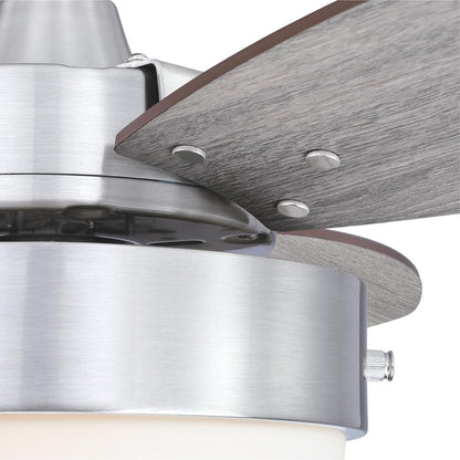 Westinghouse Alloy 42in 3-Blade Ceiling Fan | Contemporary Brushed Nickel and Weathered Oak MDF Blades | Small Rooms up to 100 sq ft | Model 7305100