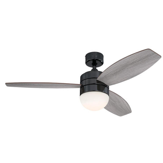 Westinghouse Drake 48in 3-Blade Ceiling Fan | Contemporary Gun Metal and Weathered Oak Plywood Blades | Large Rooms up to 225 sq ft | Model 7305200