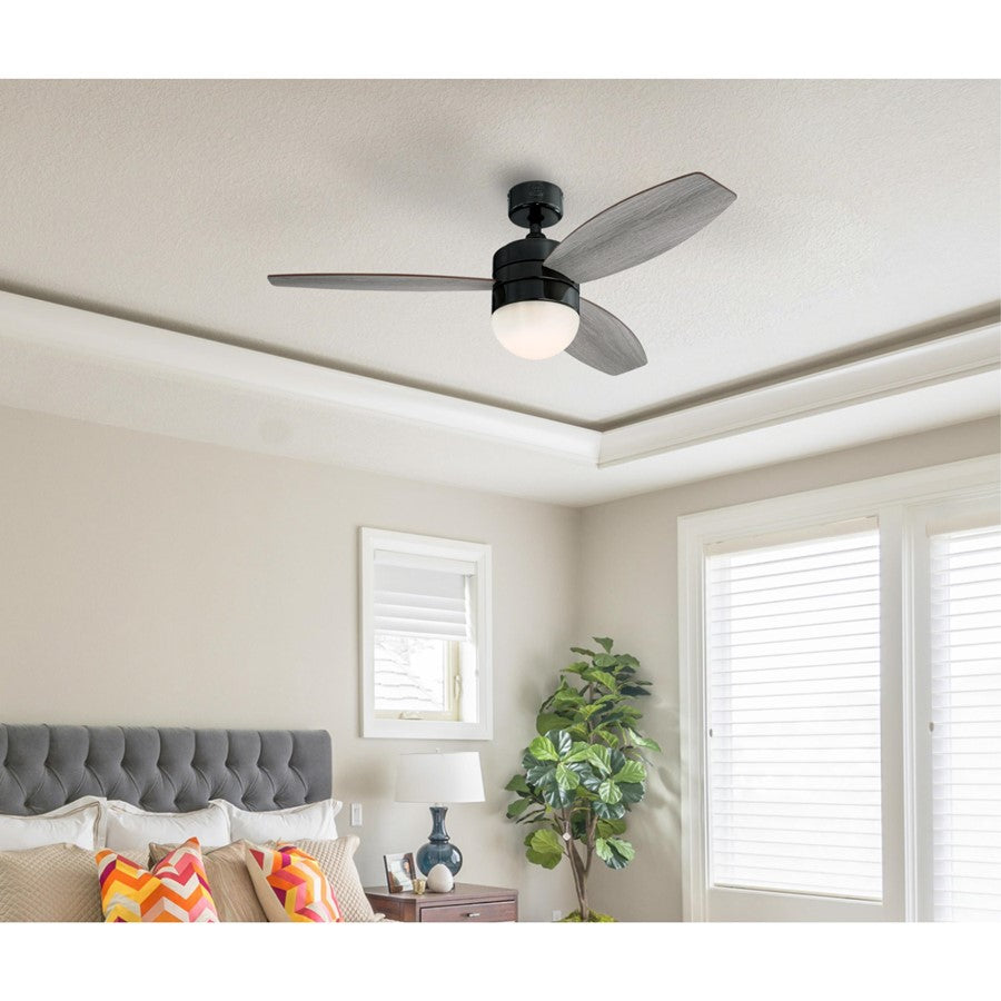 Westinghouse Drake 48in 3-Blade Ceiling Fan | Contemporary Gun Metal and Weathered Oak Plywood Blades | Large Rooms up to 225 sq ft | Model 7305200
