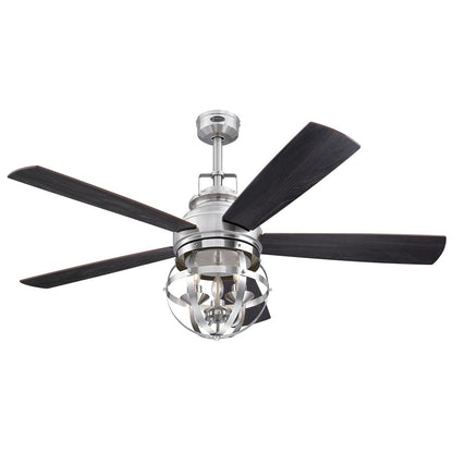 Westinghouse Stella Mira 52in 5-Blade Ceiling Fan | Vintage Brushed Nickel and Wengue Plywood Blades | Living Room & Bedroom | Model 7305700