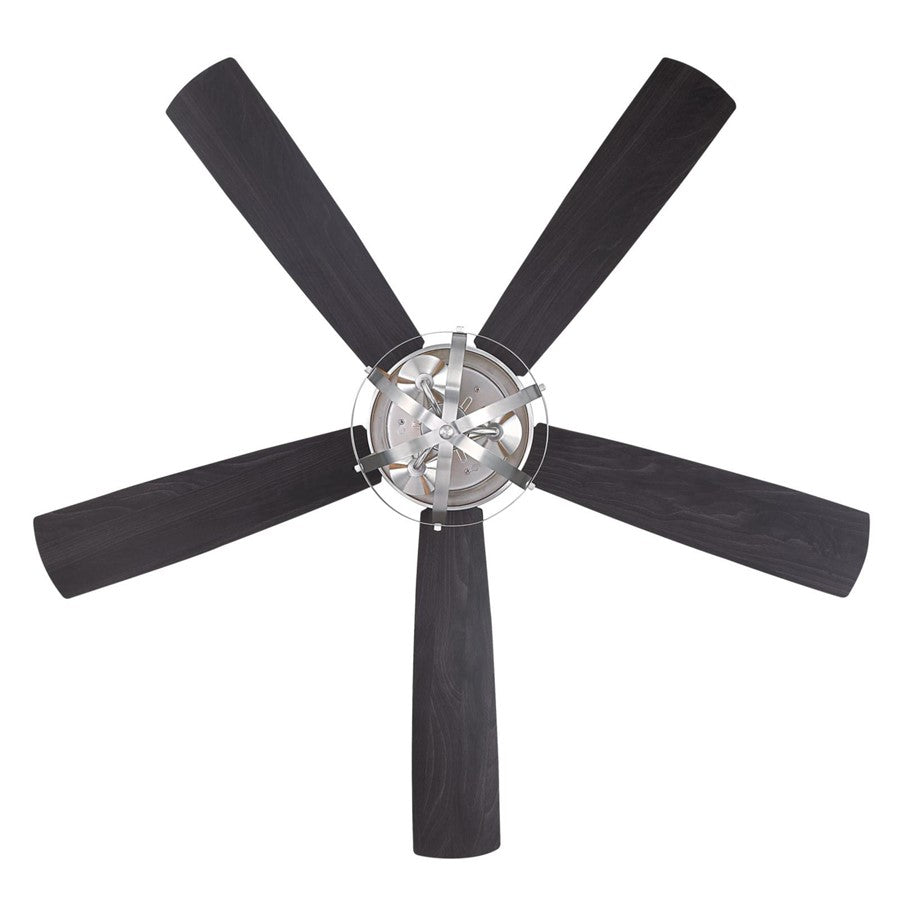 Westinghouse Stella Mira 52in 5-Blade Ceiling Fan | Vintage Brushed Nickel and Wengue Plywood Blades | Living Room & Bedroom | Model 7305700
