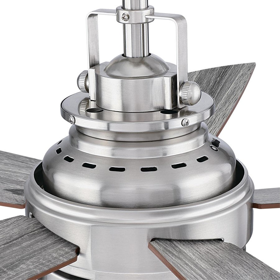 Westinghouse Stella Mira 52in 5-Blade Ceiling Fan | Vintage Brushed Nickel and Wengue Plywood Blades | Living Room & Bedroom | Model 7305700