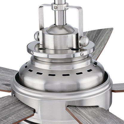 Westinghouse Stella Mira 52in 5-Blade Ceiling Fan | Vintage Brushed Nickel and Wengue Plywood Blades | Living Room & Bedroom | Model 7305700