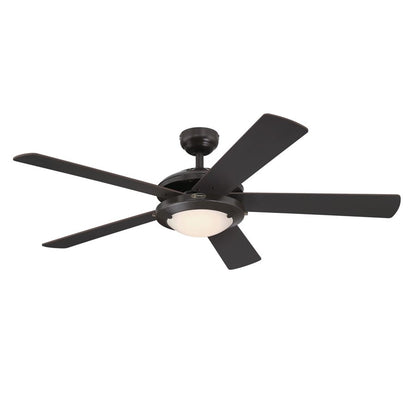 Westinghouse Comet 52in 5-Blade Low-Profile Ceiling Fan | Transitional Espresso and Frosted Glass LED | Living Room & Bedroom | Model 7307200
