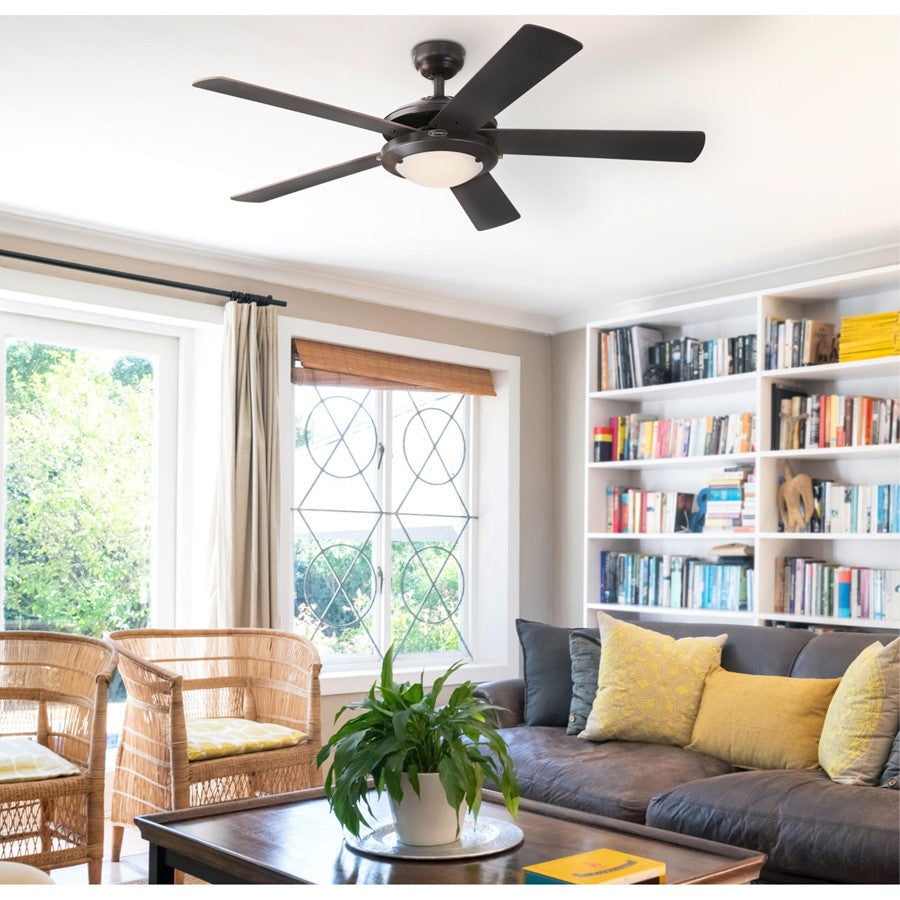 Westinghouse Comet 52in 5-Blade Low-Profile Ceiling Fan | Transitional Espresso and Frosted Glass LED | Living Room & Bedroom | Model 7307200