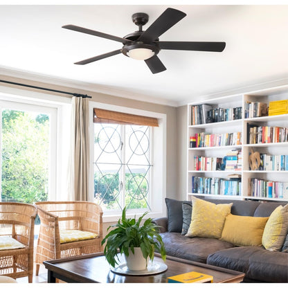 Westinghouse Comet 52in 5-Blade Low-Profile Ceiling Fan | Transitional Espresso and Frosted Glass LED | Living Room & Bedroom | Model 7307200
