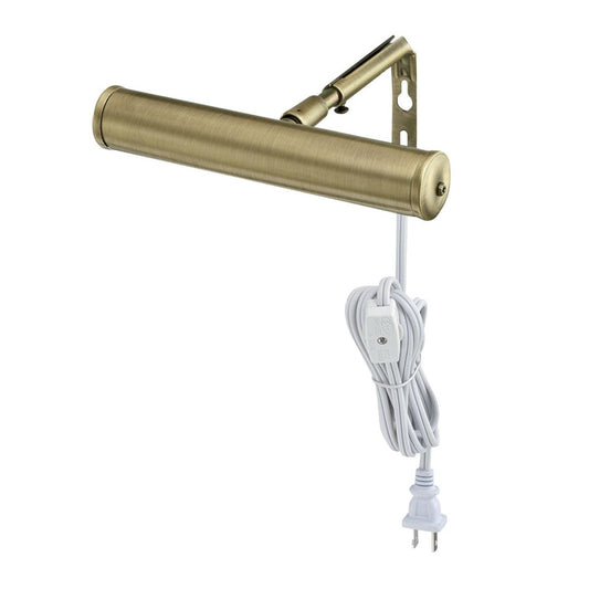 Westinghouse 7.5in 1-Light Picture Light | Antique Brass Steel | Living Room & Hallway Accent | Plug-In Cord | Model 7505200