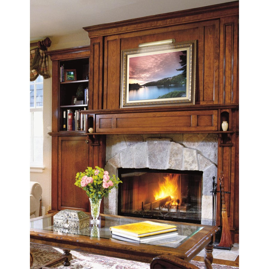 Westinghouse Slimline 14in 2-Light Picture Light | Traditional Antique Brass Steel | Living Room & Hallway Art Illumination | Model 7505300