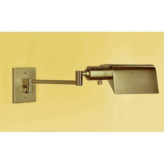 WPT Design Face Pared 20in Swing Arm Sconce | Industrial Brushed Nickel and Metal Shade | Bedroom Reading & Living Room Accent | Model FACEPARED-BN