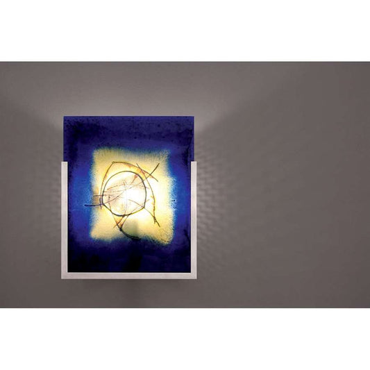 WPT Design FN 1-Light Bronze Wall Sconce | Handmade Art Glass Shade | Hallway & Bedroom Accent | 8 x 4 x 10 in | Model FN1-BZ-BAR