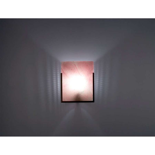 WPT Design FN 1-Light Bronze Wall Sconce | Blush Art Glass Shade | Hallway & Bedroom Accent | 8 x 4 x 10 in | Model FN1-BZ-BLS