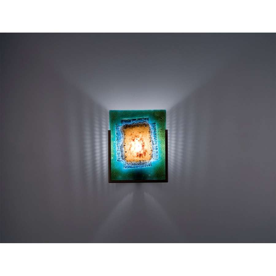 WPT Design FN 1-Light Wall Sconce | Stainless Steel and Green Mesh Glass | Hallway & Bedroom Accent | 8 x 4 x 10 in | Model FN1-SS-GM