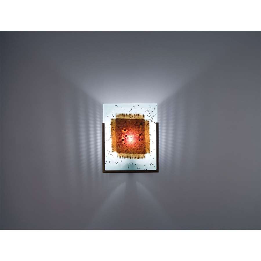 WPT Design FN 1-Light Wall Sconce | Stainless Steel and Mesh & Bits Glass | Hallway & Bedroom Accent | 8 x 4 x 10 in | Model FN1-SS-MB
