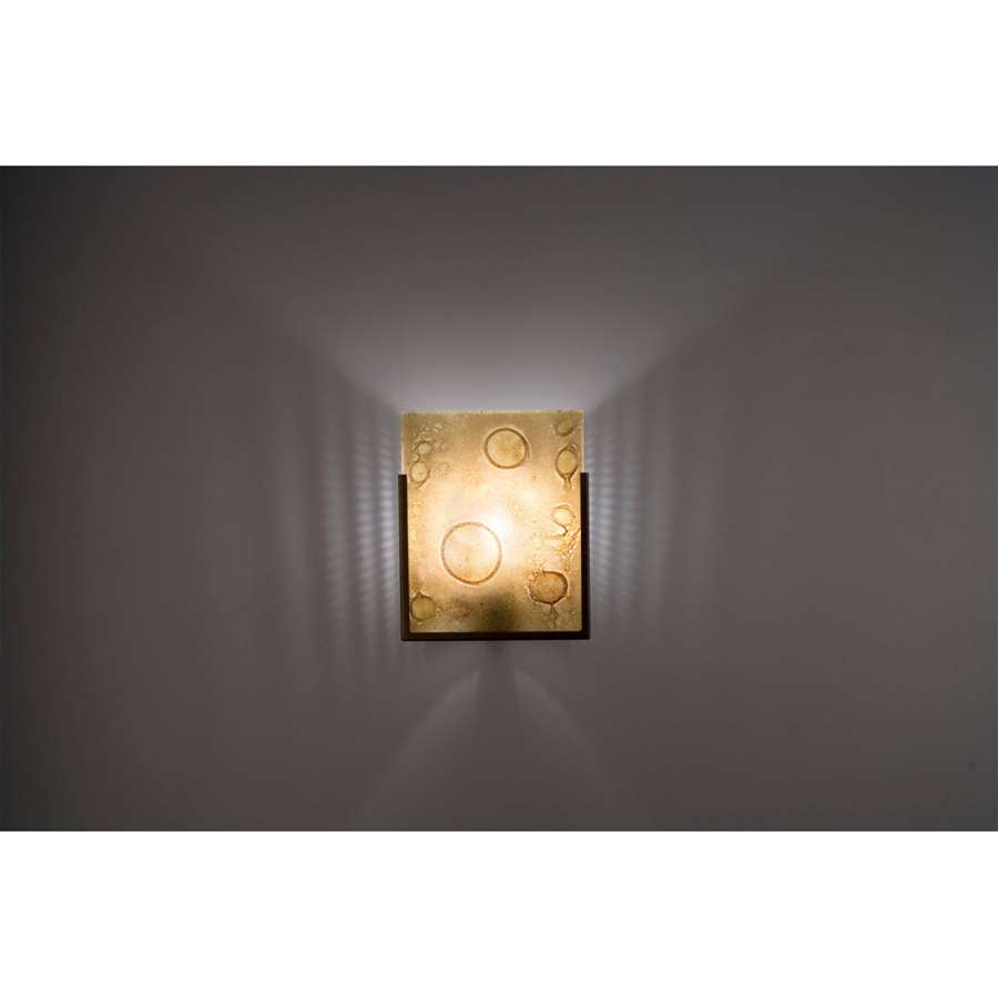WPT Design FN 1-Light Stainless Steel Wall Sconce | Vision Red Art Glass | Hallway & Bedroom Accent | 8 x 4 x 10 in | Model FN1-SS-VIR