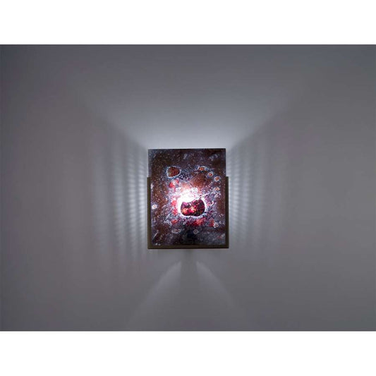 WPT Design FN 1-Light Stainless Steel Wall Sconce | Art Glass White Rose | Hallway & Bedroom Accent | 8 x 4 x 10 in | Model FN1-SS-WR