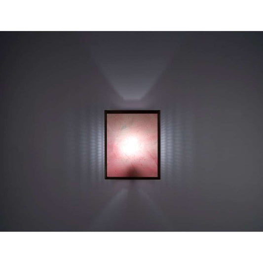 WPT Design FN 2-Light Bronze Blush Wall Sconce | Bronze Steel Frame and Blush Art Glass | Hallway & Bedroom Accent | Model FN2-BZ-BLS-I
