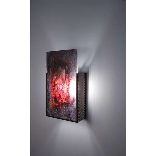 WPT Design FN Judy 18in 2-Light Wall Sconce | Bronze and White Glass | Bedroom & Hallway Accent | 12 x 4 x 18 in | Model FNJUDY-BZ-WR