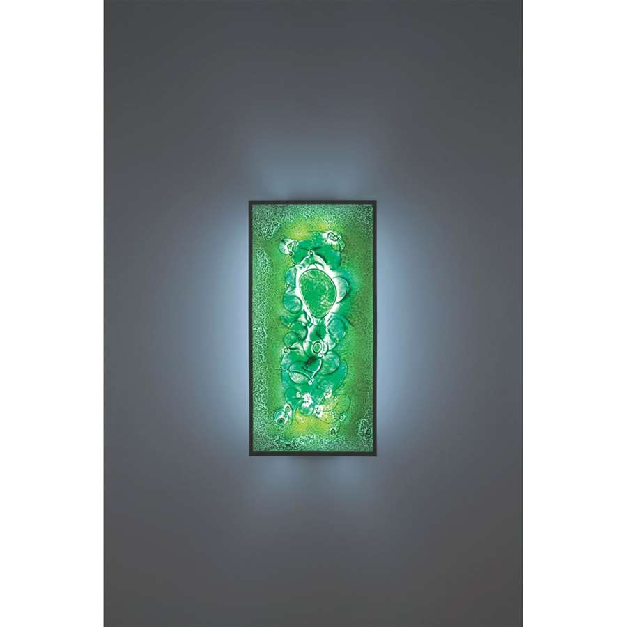 WPT Design FN Tall 24in 2-Light Wall Sconce | Bronze and Green Glass | Hallway & Living Room | 12 x 4 x 24 in | Model FNTALL-BZ-WG