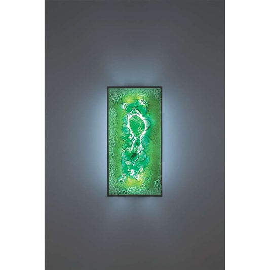WPT Design FN Tall 24in 2-Light Wall Sconce | Bronze and Green Glass | Hallway & Living Room | 12 x 4 x 24 in | Model FNTALL-BZ-WG