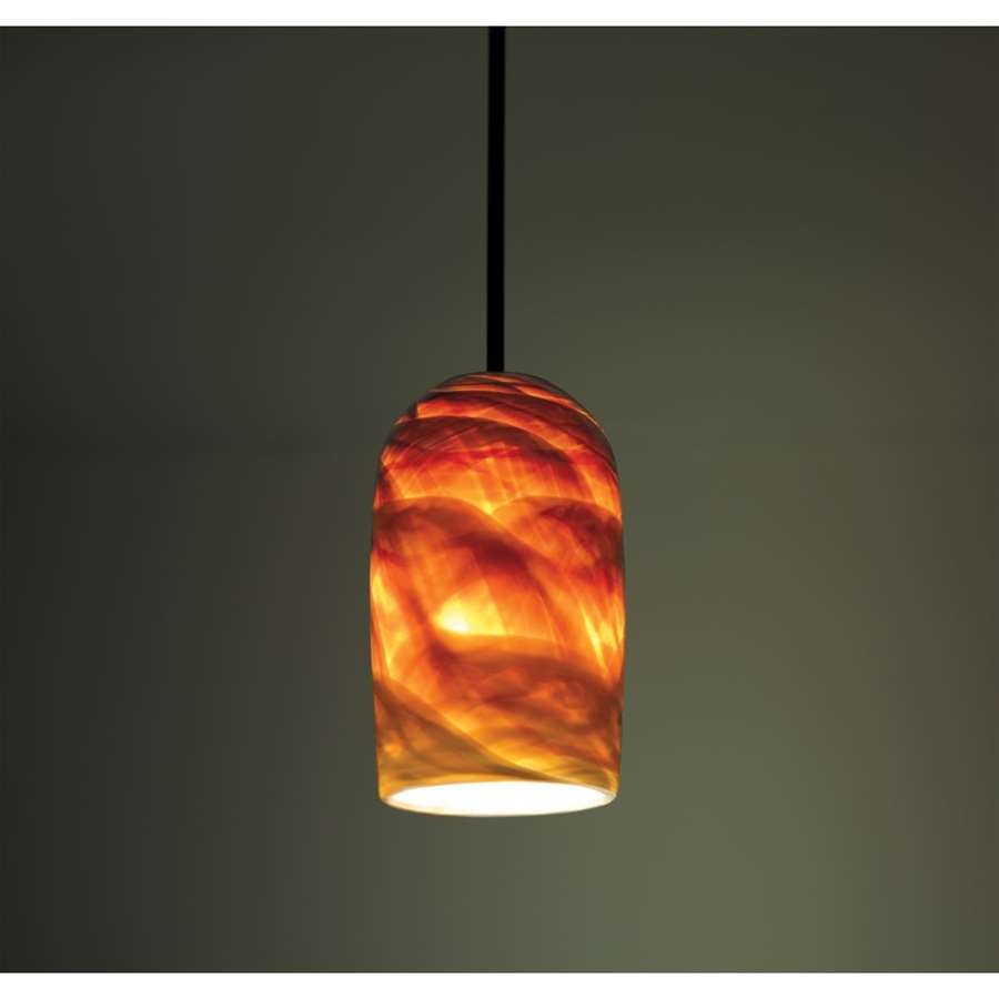 WPT Design Rose 17in 1-Light Pendant | Clear Amber Glass and Bronze | Kitchen Island & Dining Room | 6 x 17 x 10 in | Model ROSE-CYL-CLAM-BZ-17