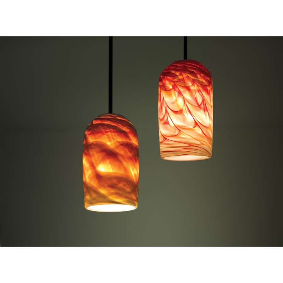 WPT Design Rose Cylinder 17in 1-Light Pendant | Art Glass Bronze and Clear Crystal | Kitchen Island & Dining Room | Model ROSE-CYL-RH-BZ-17