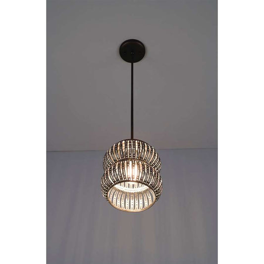 WPT Design Secola 48in 1-Light Pendant | Bronze Recycled Tin Can | Kitchen Island & Dining Room | 48 x 10 x 11 in | Model SEC-BZ-PEND-LG-48