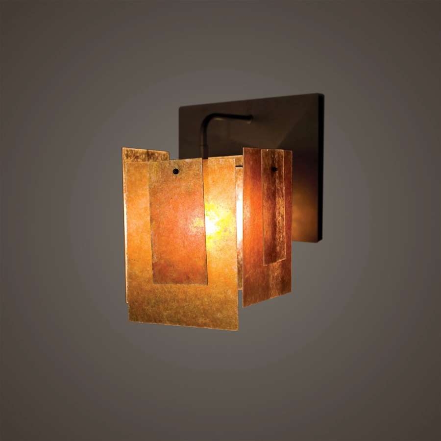 WPT Design Spider Mica 11in 1-Light Wall Sconce | Bronze and Mica | Hallway & Bedroom Accent | 9 x 11 x 11 in | Model SP-BZ-SINGLE-SCONCE