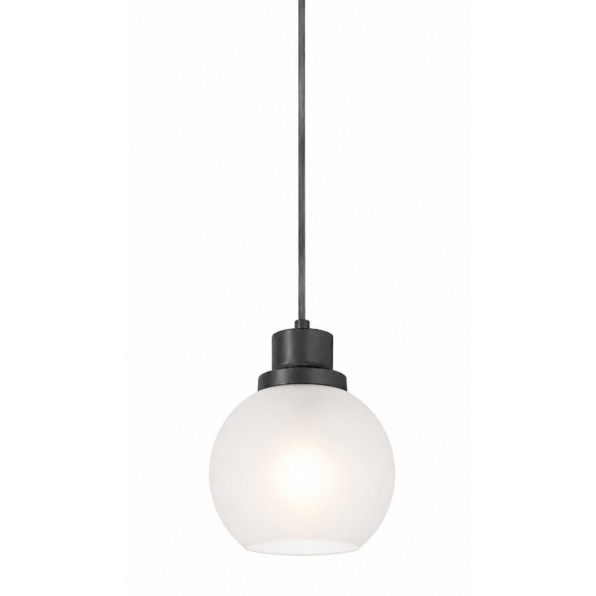 AFX Abrya 6in 1-Light Pendant | Transitional Black Steel and Frosted White Glass | Kitchen Island & Dining Room | Model ABYP06MBBKFG