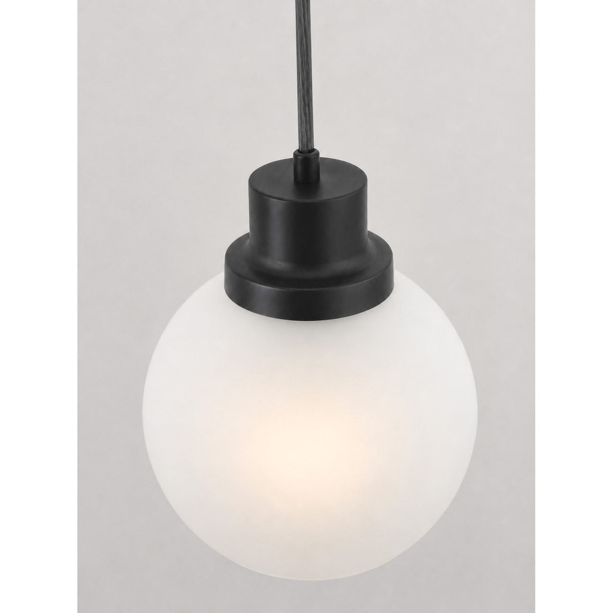 AFX Abrya 6in 1-Light Pendant | Transitional Black Steel and Frosted White Glass | Kitchen Island & Dining Room | Model ABYP06MBBKFG