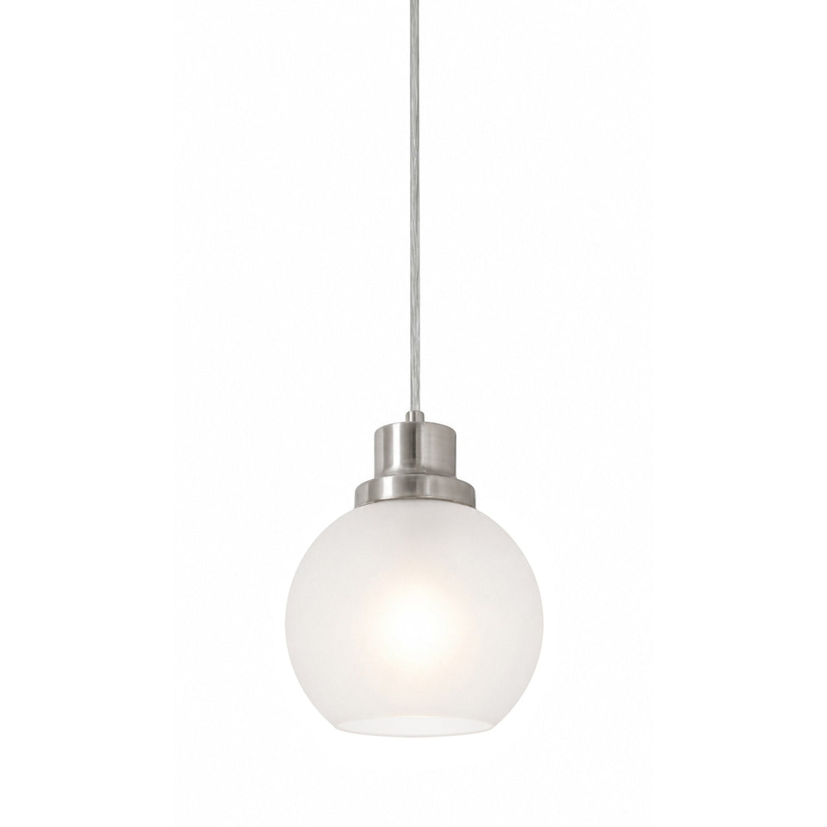 AFX Abrya 6in 1-Light Pendant | Transitional Brushed Nickel Steel and Frosted White Glass | Kitchen Island & Dining Room | Model ABYP06MBBNFG