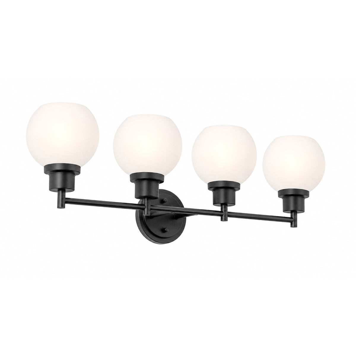 AFX Abrya 29in 4-Light Vanity Light | Transitional Black and Frosted White Glass | Bathroom & Powder Room | Model ABYV2910MBBKFG