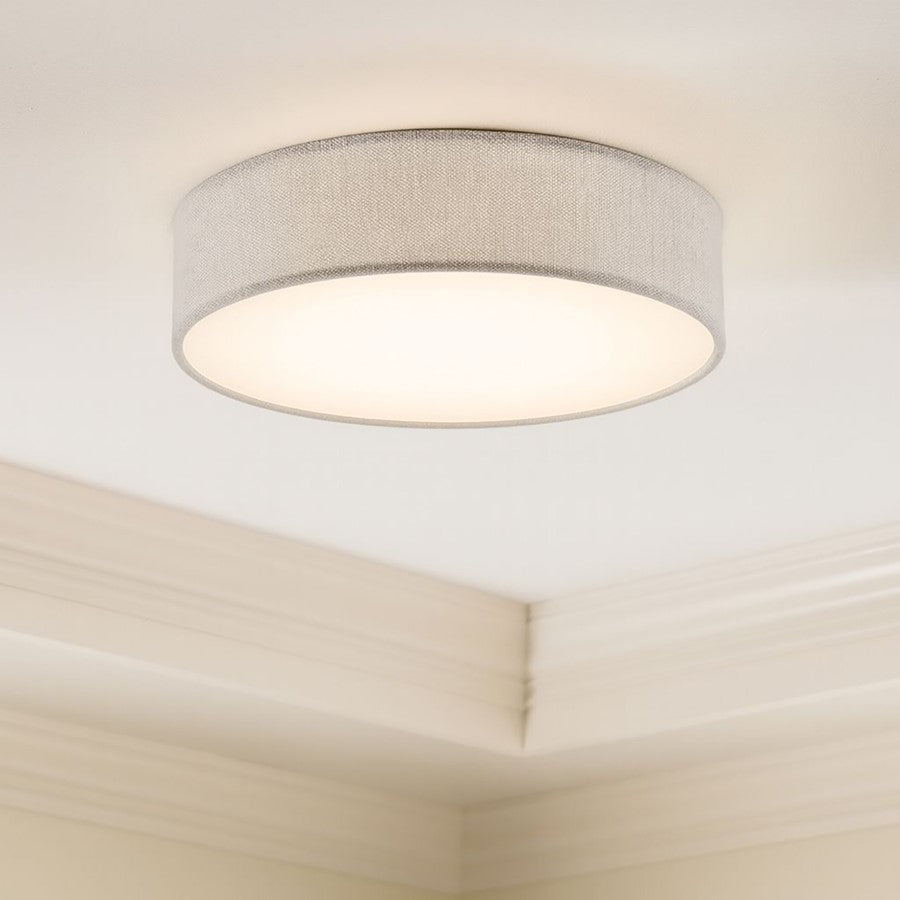 AFX Lighting Ashland LED Flush Mount, White/Grey Linen