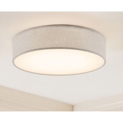 AFX Lighting Ashland LED Flush Mount, White/Grey Linen