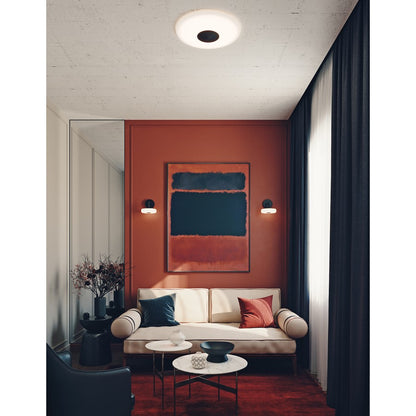 AFX Lighting Alpine 1 Light 17" Flush Mount, Black/White