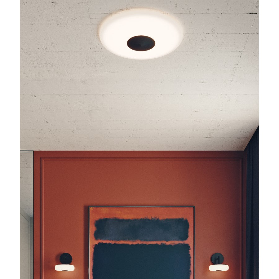 AFX Lighting Alpine 1 Light 17" Flush Mount, Black/White