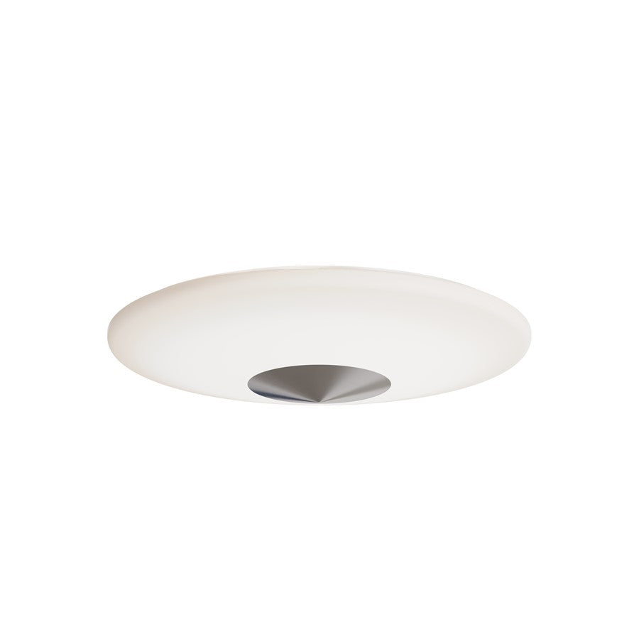 AFX Lighting Alpine 1 Light 17" Flush Mount, Satin Nickel/White
